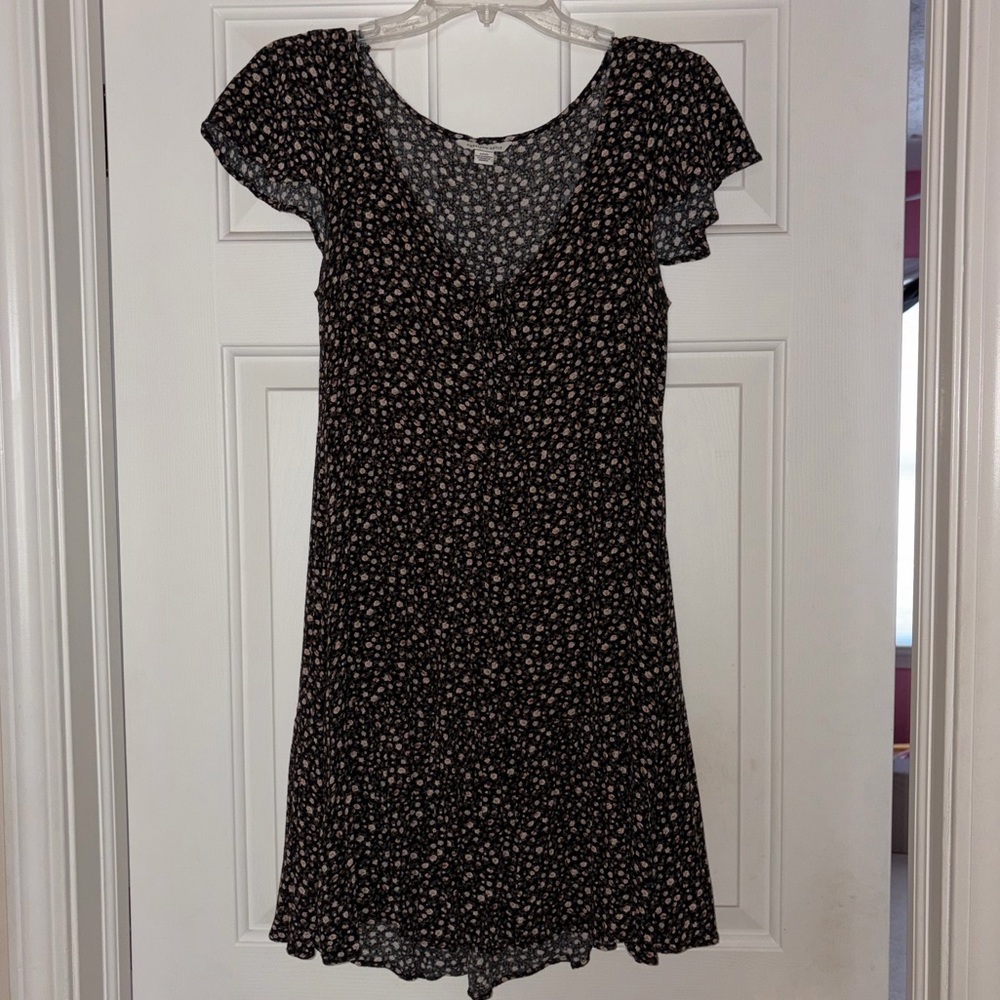 Black Floral Mini Dress